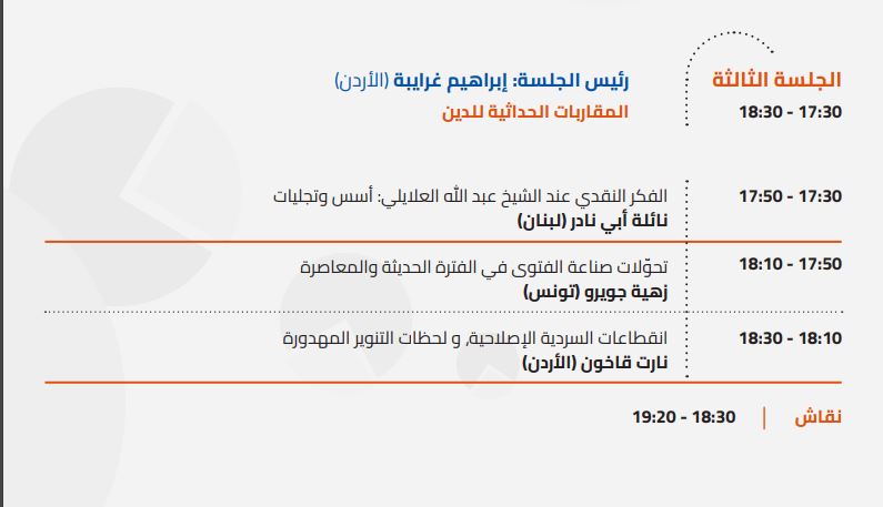 عناوين محاضرات مؤتمر مؤمنون بلا حدود الذي كان يفترض عقده يومي الجمعة والسبت