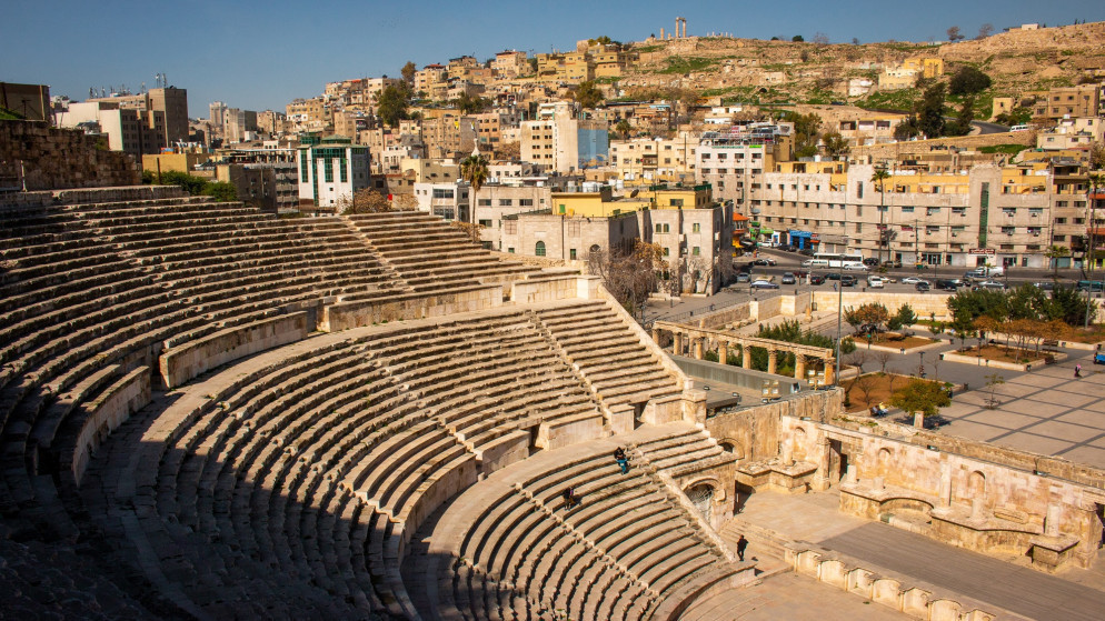 المدرج الروماني وسط البلد في العاصمة عمّان. (shutterstock)