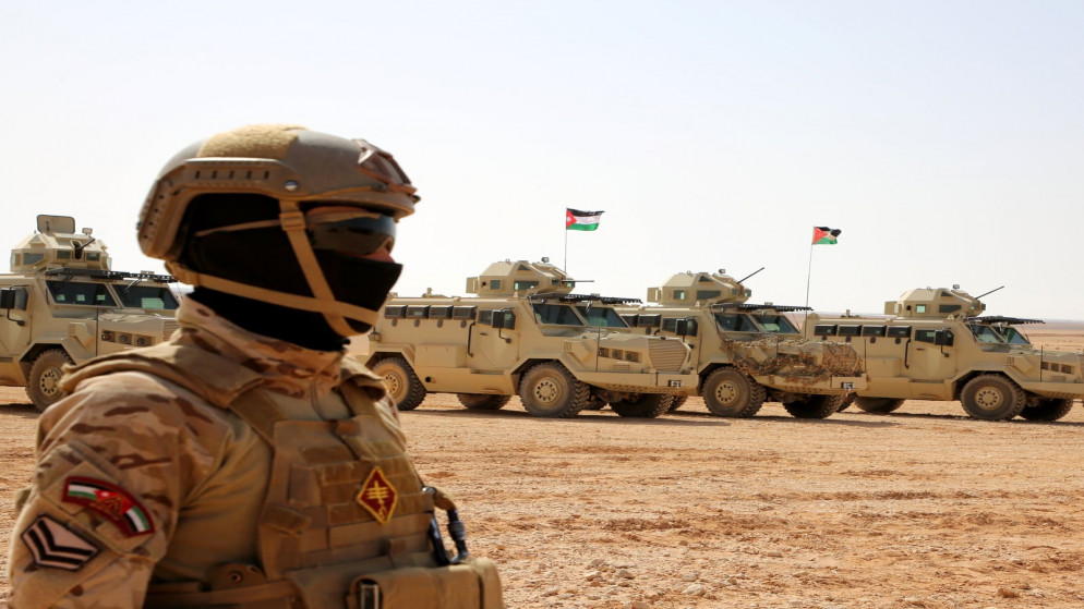 أفراد من الجيش العربي خلال تدريبات عسكرية. (القوات المسلحة الأردنية)