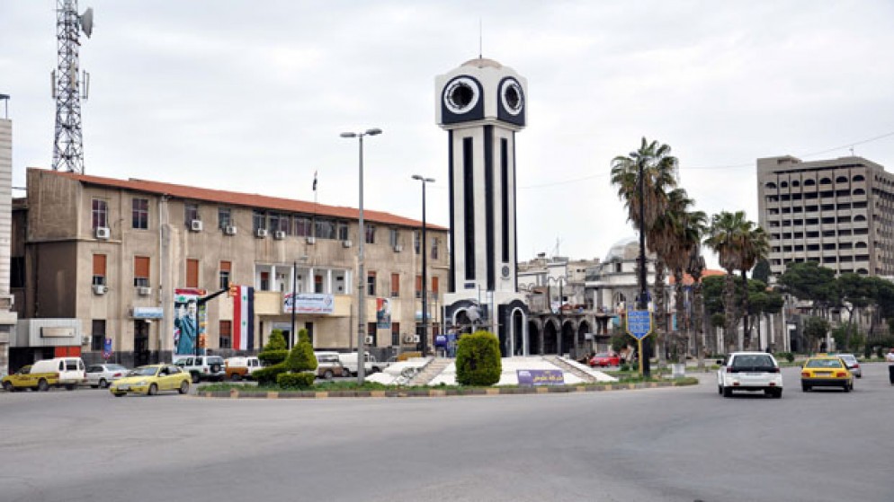 ميدان الساعة في مدينة حمص. (سانا)