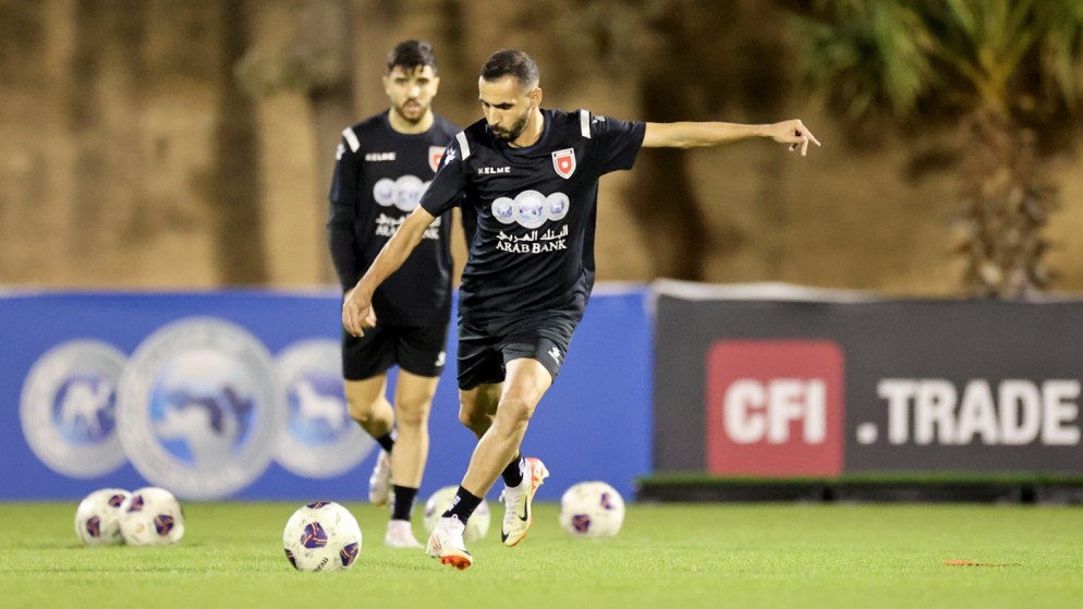 جانب من تدريب المنتخب الوطني لكرة القدم. (الاتحاد الأردني لكرة القدم)