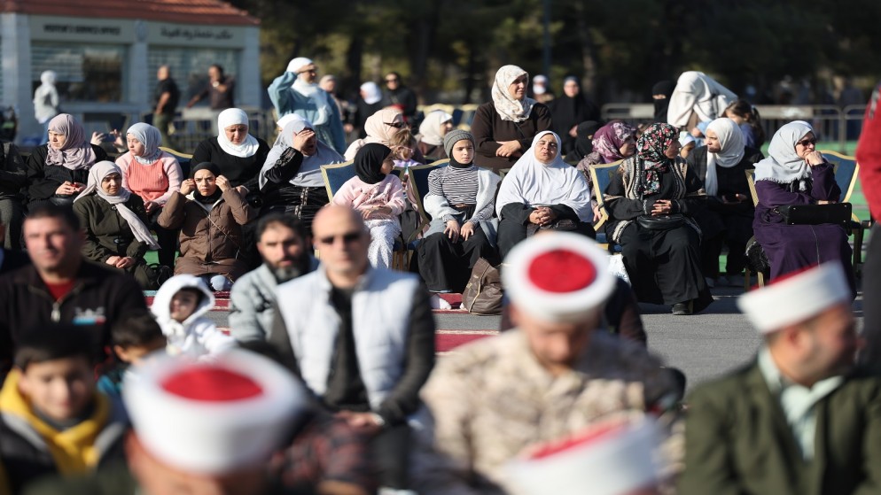 وزير الأوقاف والشؤون والمقدسات الإسلامية محمد الخلايلة يقيم صلاة الاستسقاء. (صلاح ملكاوي / المملكة)