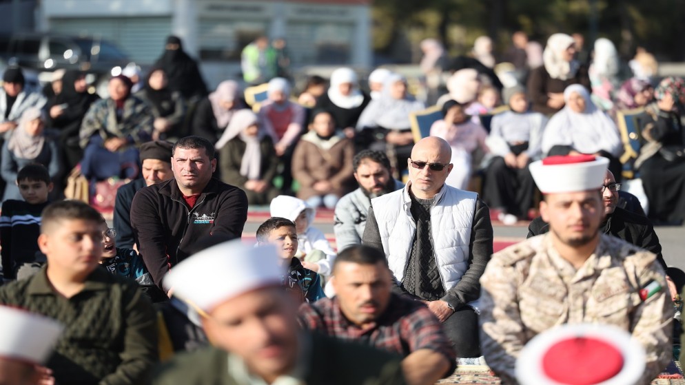 وزير الأوقاف والشؤون والمقدسات الإسلامية محمد الخلايلة يقيم صلاة الاستسقاء. (صلاح ملكاوي / المملكة)