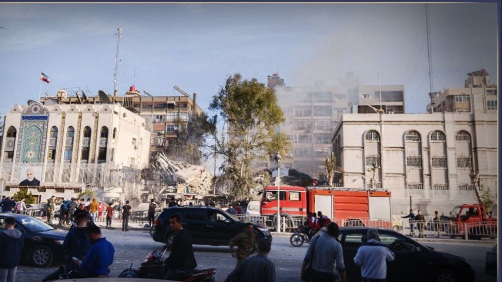 استهداف مبنى في العاصمة السورية دمشق. (المملكة)