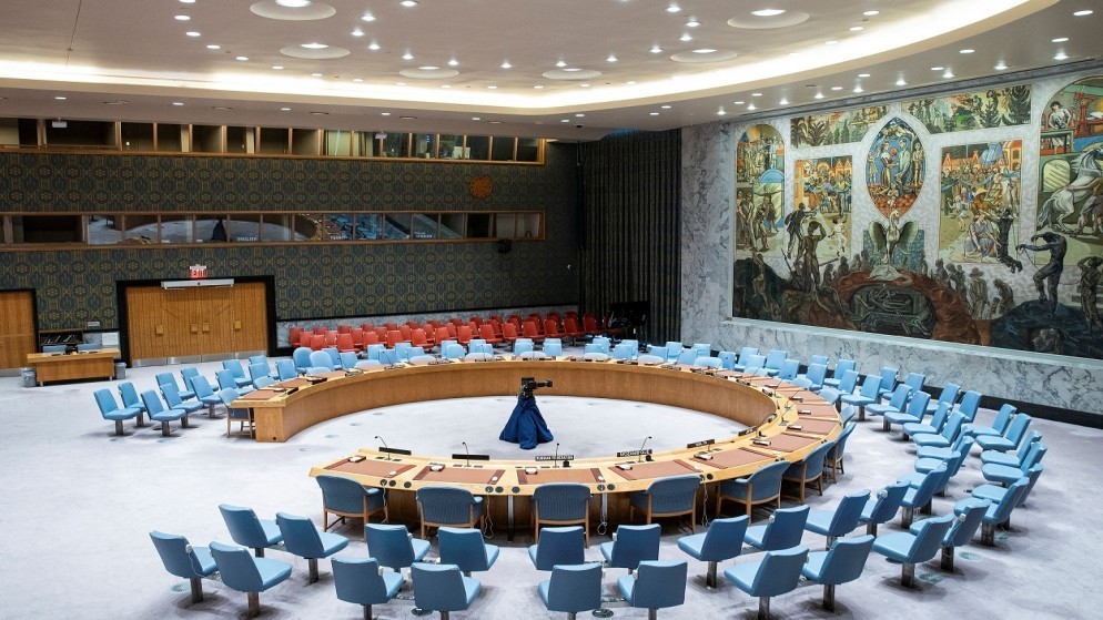 قاعة مجلس الأمن التابع للأمم المتحدة، في مقر الأمم المتحدة في نيويورك، الولايات المتحدة، 20 كانون الأول 2023. (رويترز)
