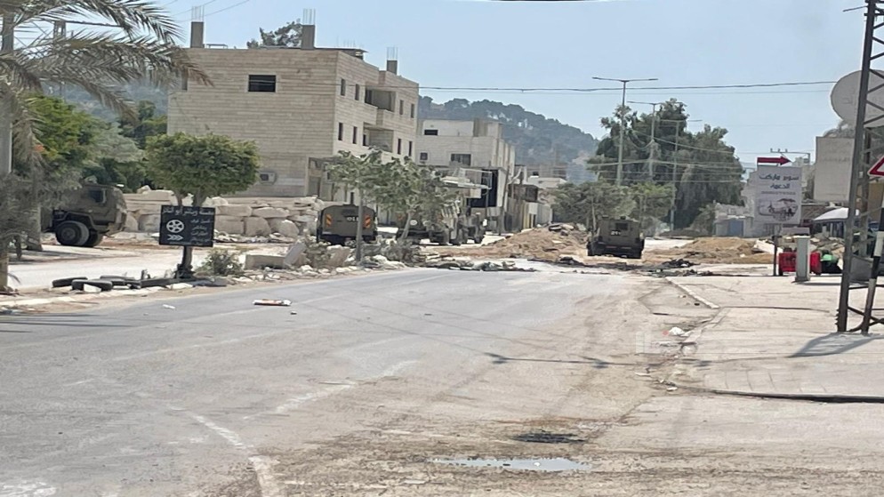 جانب من اقتحام قوات الاحتلال الإسرائيلي مخيم نور شمس في طولكرم. (وفا)
