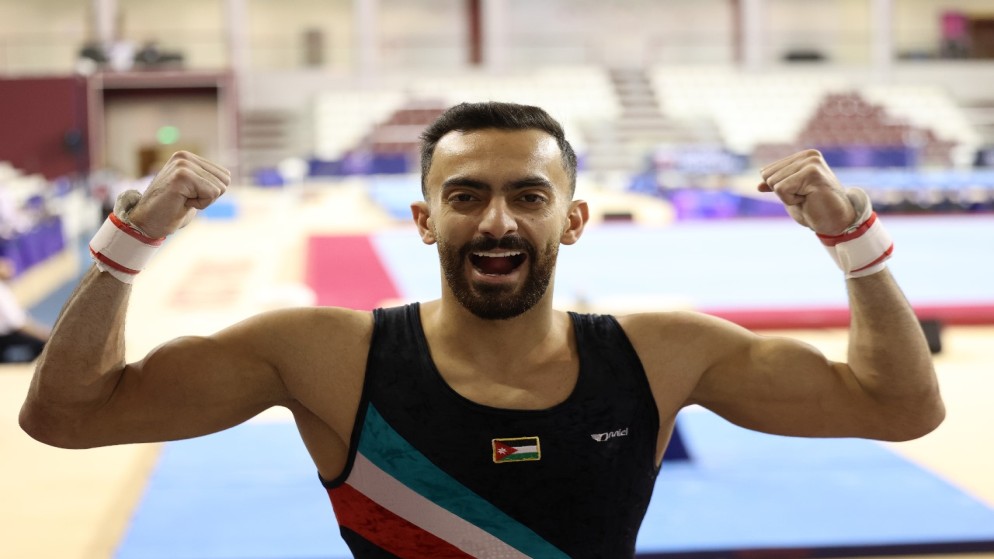 أحمد أبو السعود يستعد لمشاركة تاريخية لرياضة الجمباز الأردنية في أولمبياد باريس. (المنتخب الوطني للجمباز)