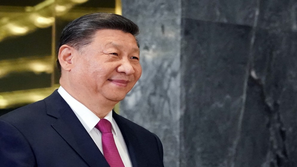 الرئيس الصيني شي جين بينغ يصل إلى اجتماع قمة قادة الدول الأعضاء في منظمة شنغهاي للتعاون في أستانا. 03/07/2024. (أ ف ب)