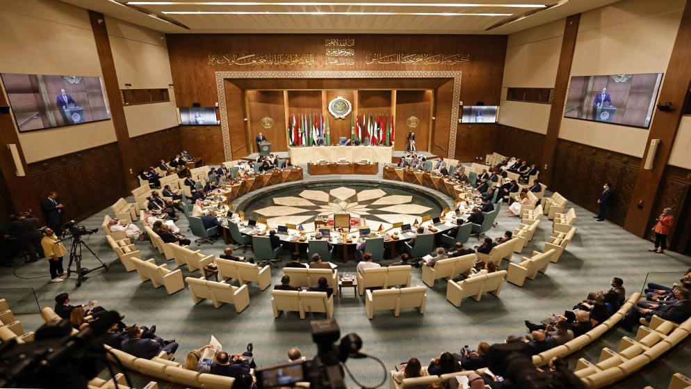انطلاق أعمال الاجتماع الطارئ للجامعة العربية لبحث سياسة مواجهة جرائم الاحتلال الإسرائيلي. (وفا)