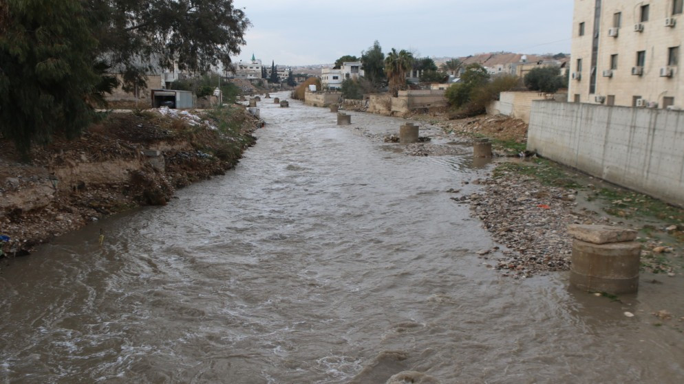 صورة أرشيفية لسيول بعد أمطار هطلت على الأردن. (صلاح ملكاوي / المملكة)